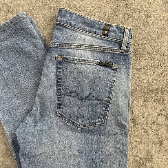 7 for all Mankind Slimmy Jeans Mens 32x28” Blue Denim Luxe Performance Casual - Picture 2 of 13